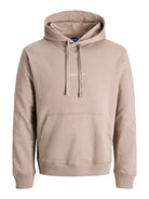 JACK JONES ORIGINALS Norrebro Embroidered Hoodie-Mocha Meringue Mocha Meringue back view