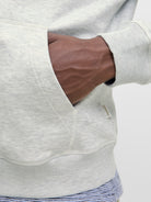JACK JONES ORIGINALS Norrebro Embroidered Hoodie-White Melange White Melange back view