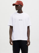 JACK JONES ORIGINALS Norrebro Embroidered Tee-Bright White Bright White front view