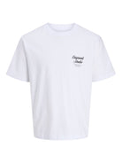 JACK JONES ORIGINALS Norrebro Typo Tee Short Sleeve Crew Neck Tee-Bright White Bright White side view
