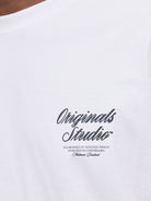 JACK JONES ORIGINALS Norrebro Typo Tee Short Sleeve Crew Neck Tee-Bright White Bright White back view