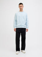 JACK JONES ORIGINALS Norrebro Emb Sweat Crew-Skyway Skyway model front view