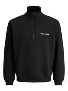 JACK JONES ORIGINALS Norrebro Emb Sweat High Neck-Black Black flat front view