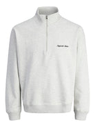 JACK JONES ORIGINALS Norrebro Emb Sweat High Neck-White Melange White Melange side view
