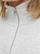 JACK JONES ORIGINALS Norrebro Emb Sweat High Neck-White Melange White Melange flat front view