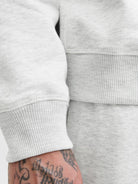 JACK JONES ORIGINALS Norrebro Emb Sweat High Neck-White Melange White Melange back view