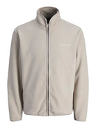 Beige fleece jacket on a white background