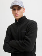JACK JONES ORIGINALS Fusion Fleece Zip Sweat-Black Black back view