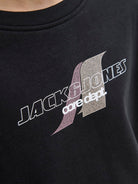 Jack Jones Youths Tier Sweat Crew Neck Junior-Black Black model front view