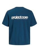 Jack Jones Youths Union Back Print Junior Boys Tee-Titan titan model front view