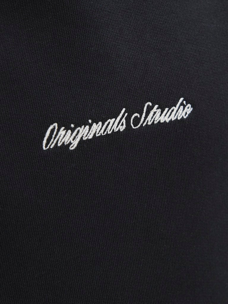 Black hoodie with 'Originals Studio' embroidered in white on a black background