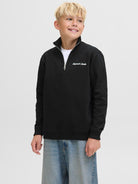 Jack Jones Youths Norrebro Emb Sweat High Neck Junior-Black Black front view