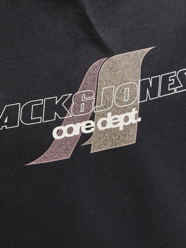 Jack Jones Youths Tier Front Print Tee Short Sleeve Junior-Black Black side view