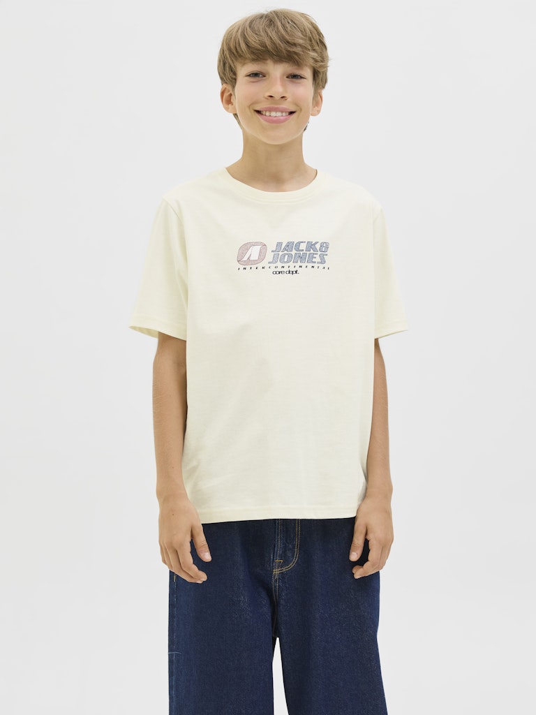 Tier Front Print Tee Short Sleeve Junior-Sweet Corn-Closer View of the Front
