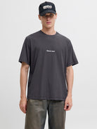 JACK JONES ORIGINALS Norrebro Embroidered Tee-Asphalt Asphalt front view
