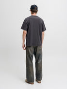 JACK JONES ORIGINALS Norrebro Embroidered Tee-Asphalt Asphalt detail view