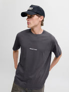 JACK JONES ORIGINALS Norrebro Embroidered Tee-Asphalt Asphalt back view