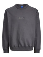 Men's Norrebro Emb Sweat Crew-Asphalt-Ghost Front View