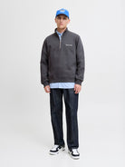 JACK JONES ORIGINALS Norrebro Embroidered Sweat High Neck-Asphalt Asphalt detail view
