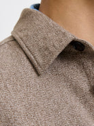 JACK JONES PREMIUM Rayle Melange Solid Long Sleeve Overshirt-Brindle Brindle detail view