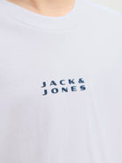White t-shirt with 'Jack & Jones' logo on a light background