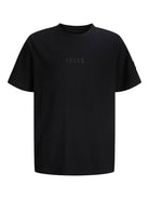 Jack Jones Youths Point Badge Junior Short Sleeve Tee - Black Black flat front view