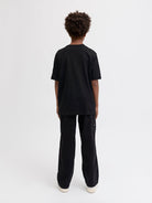 Jack Jones Youths Point Badge Junior Short Sleeve Tee - Black Black back view