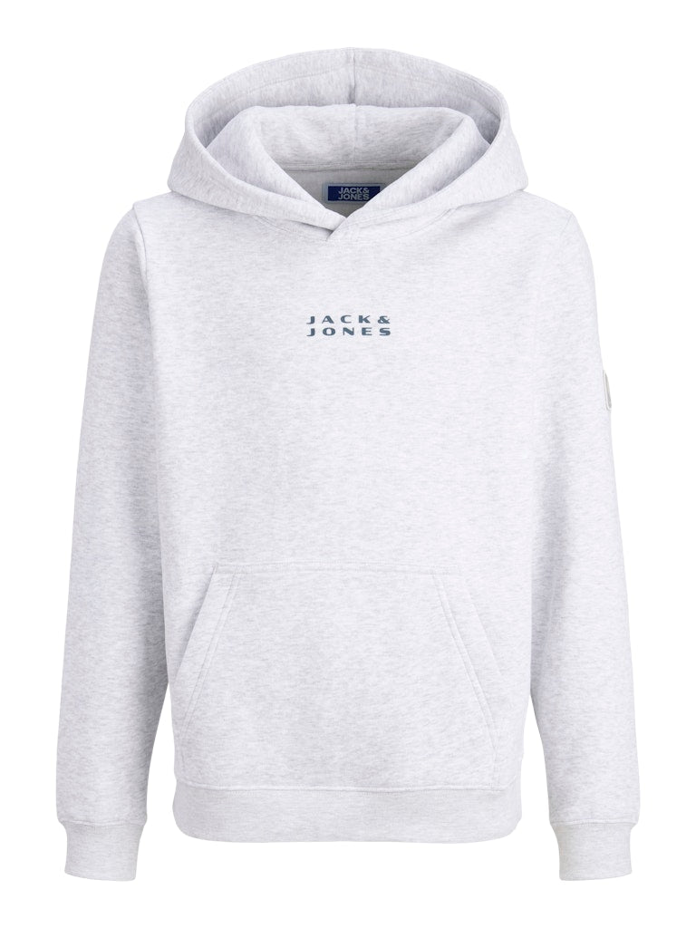 Gray hoodie with 'Jack & Jones' logo on a white background