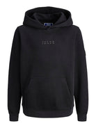 Jack Jones Youths Point Badge Junior Black Hoodie Black back view