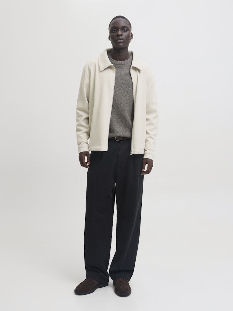 JACK JONES PREMIUM Louis Silver Lining Overshirt Silver Lining model front view