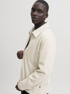 JACK JONES PREMIUM Louis Silver Lining Overshirt Silver Lining back view