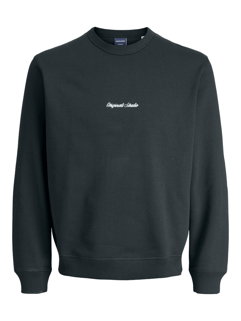 Men's Norrebro Emb Sweat Crew-Forest River-Ghost Front View