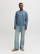 JACK & JONES Soho Sweatshirt-Blue Mirage Blue Mirage model front view