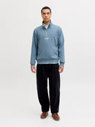 JACK & JONES Soho Quarter Zip Sweatshirt-Blue Mirage Blue Mirage detail view