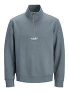 Jack Jones Youths Soho Junior Quarter Zip Sweatshirt-Blue Mirage Blue Mirage front view