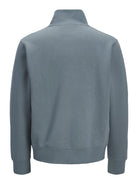 Jack Jones Youths Soho Junior Quarter Zip Sweatshirt-Blue Mirage Blue Mirage model front view