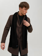 JACK & JONES DNA Knitted Men's Scarf Black front view
