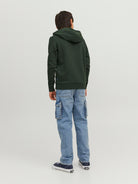 Jack Jones Youths Junior Corp Sweat Hood Navy Blazer full front view