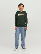 Jack Jones Youths Junior Corp Sweat Hood Mountain View close up view