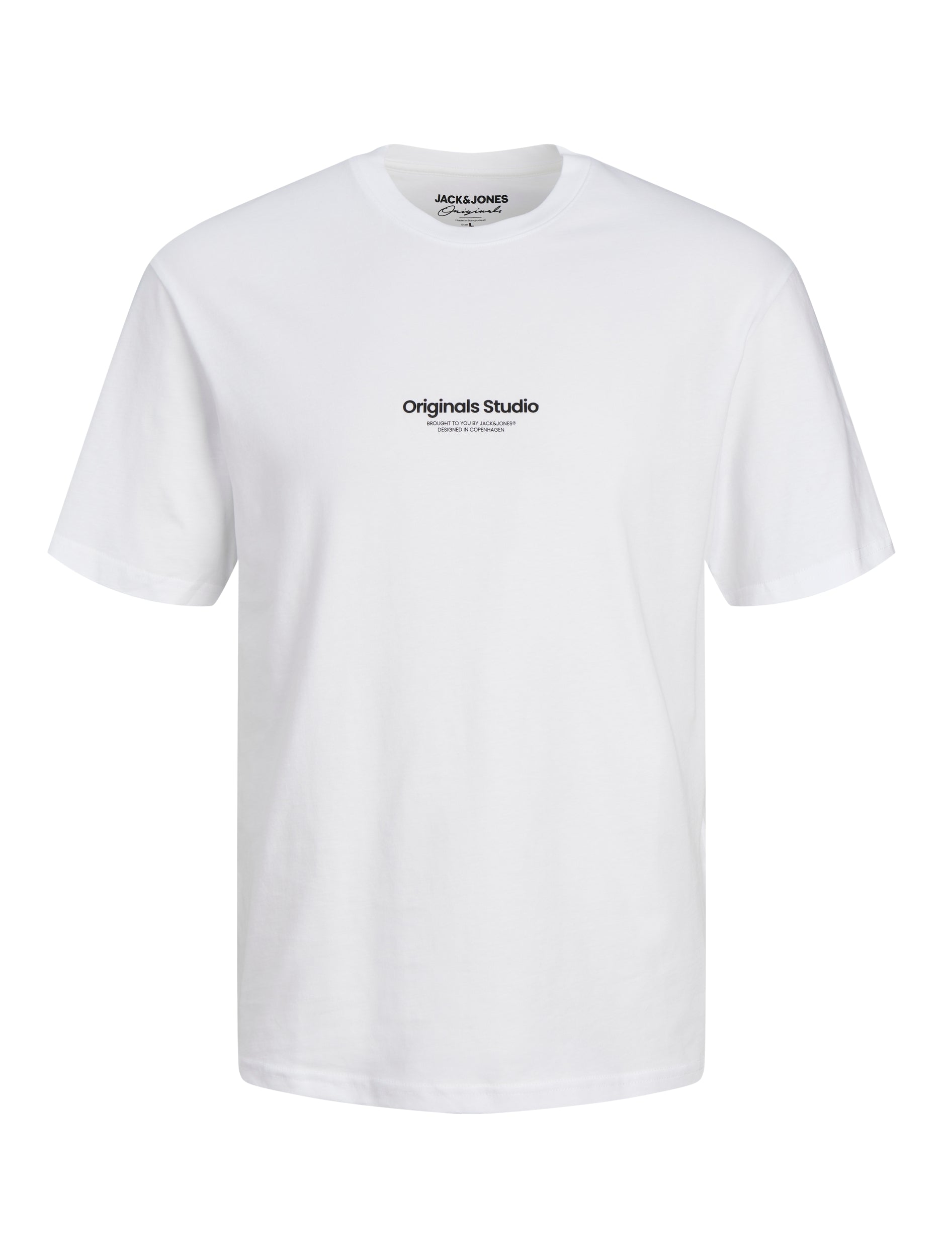 JACK JONES ORIGINALS Vesterbro Tee Short Sleeve Crew Neck-Bright White Bright White side view