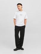 JACK JONES ORIGINALS Vesterbro Tee Short Sleeve Crew Neck-Bright White Bright White model front view