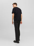 JACK JONES PREMIUM Sanchez Branding Black Crew Neck Tee Black model front view