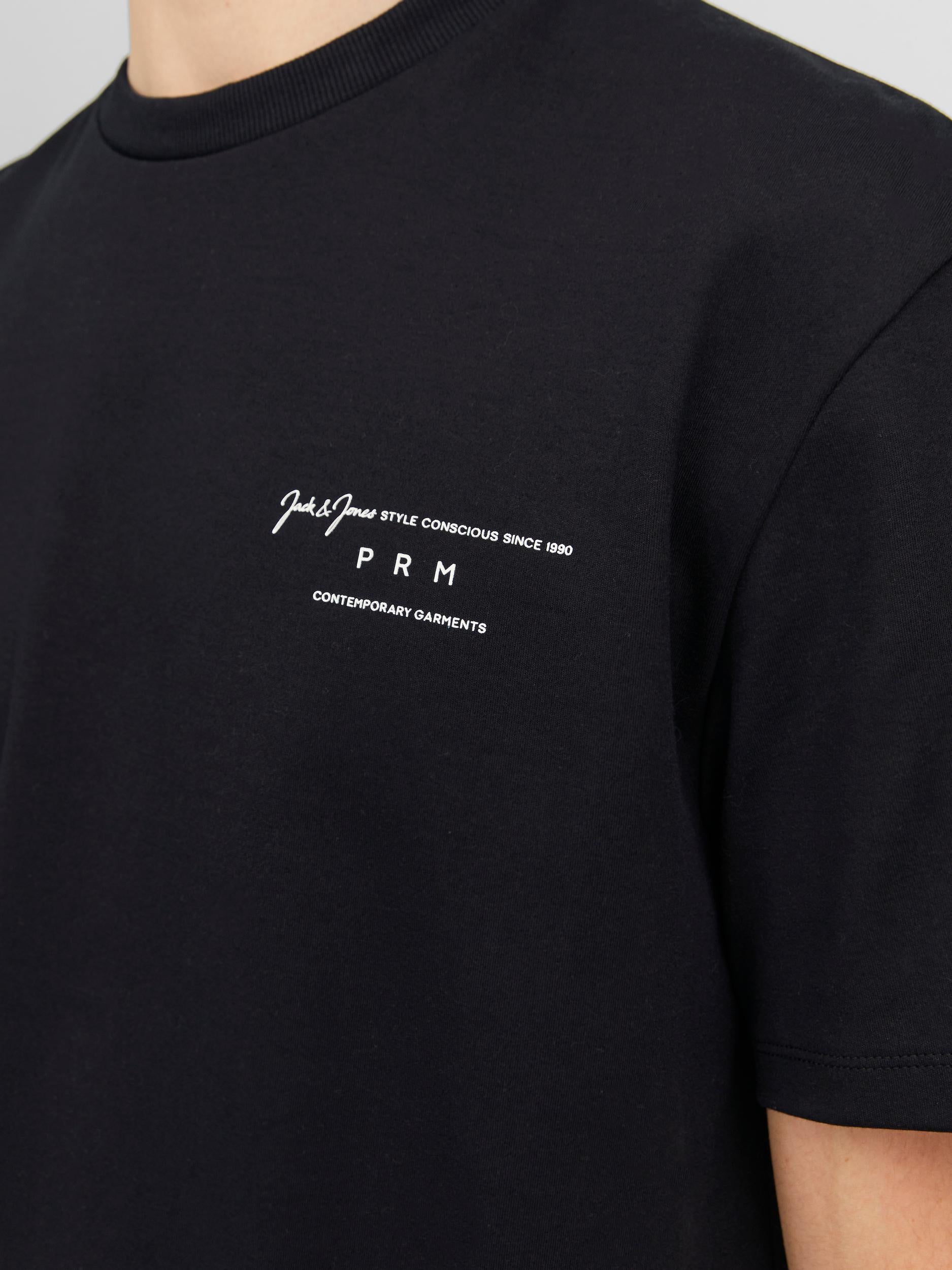 JACK JONES PREMIUM Sanchez Branding Black Crew Neck Tee Black detail view
