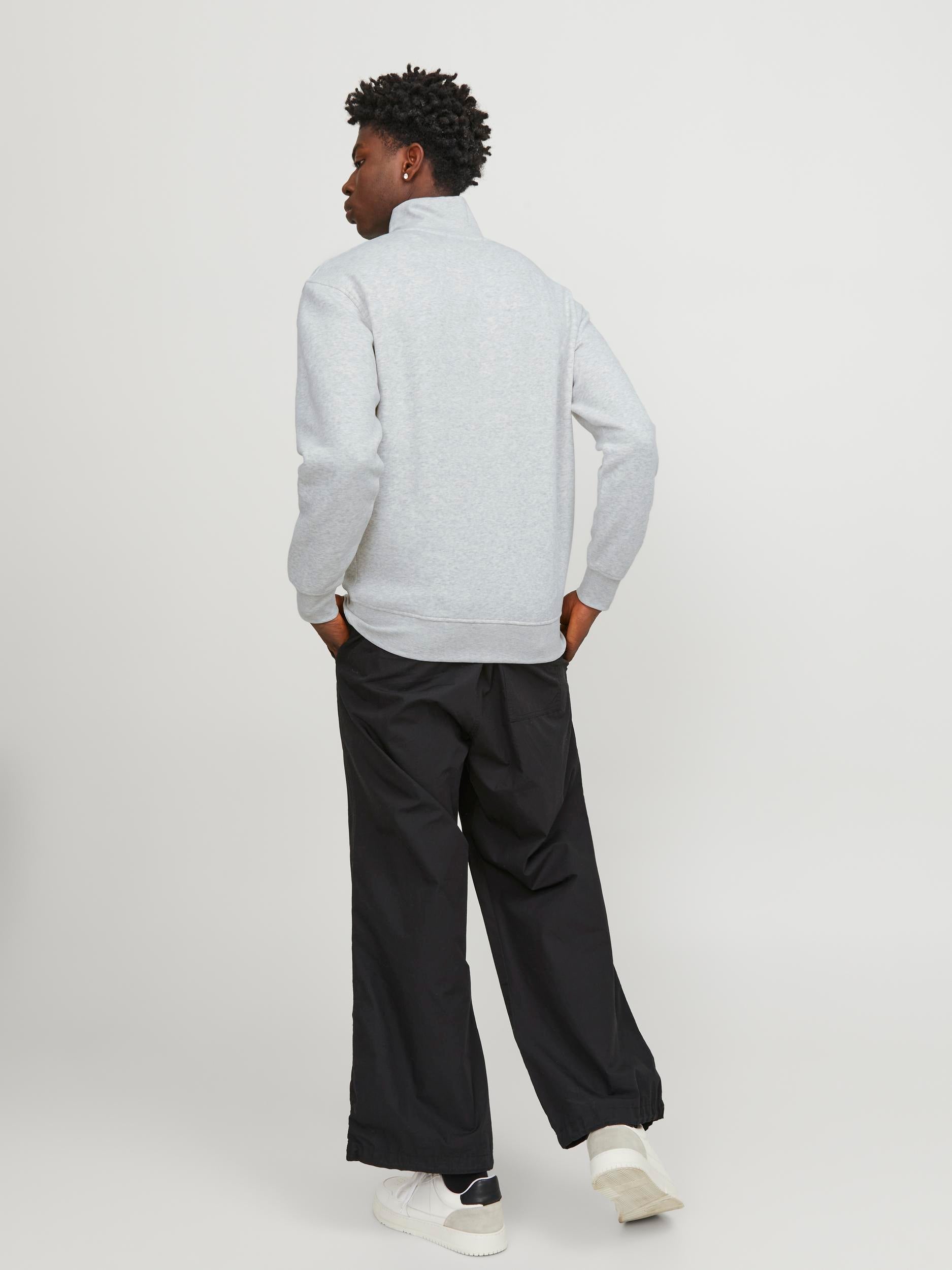 Men's Vesterbro Sweat Quarter Zip-White Melange-Model Back View