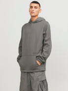 JACK JONES CORE Altitude Sweat Hood-Gargoyle Gargoyle front view