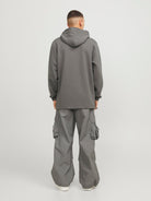JACK JONES CORE Altitude Sweat Hood-Gargoyle Gargoyle model front view