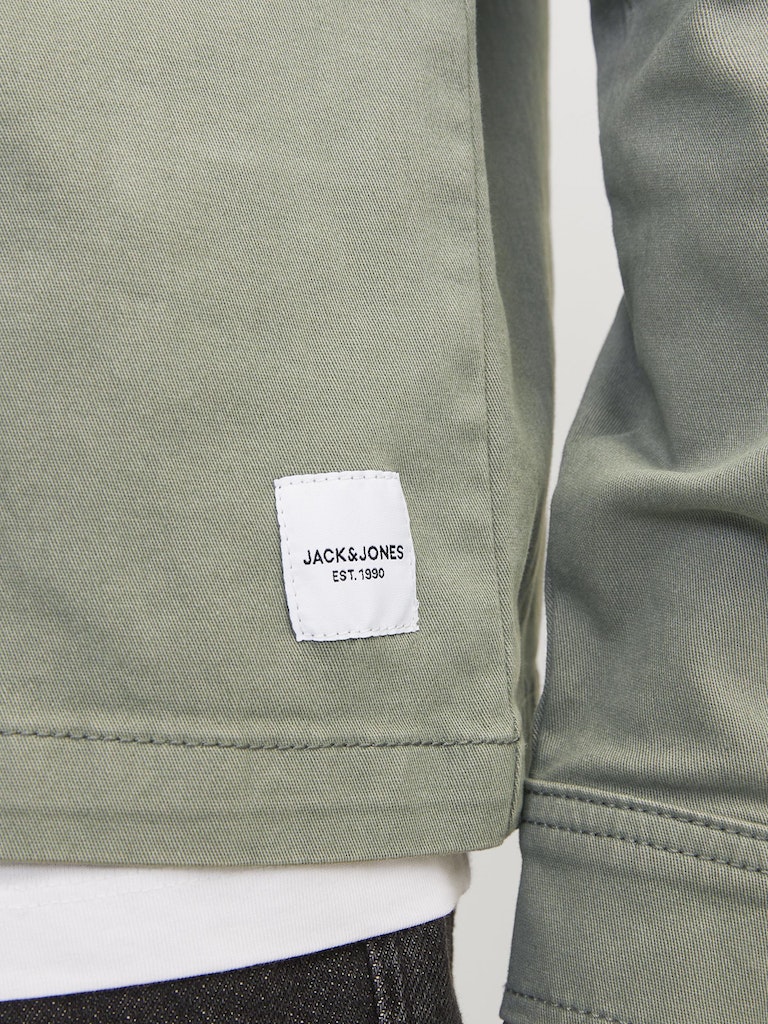 Boy's Eon Overshirt Long Sleeve Junior-Agave Green-Tab Logo View