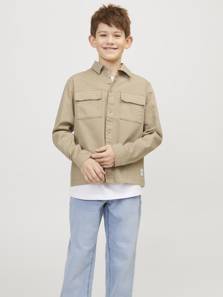 Boy's Eon Overshirt Long Sleeve Junior-Crockery-Model Front View