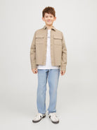 Jack Jones Youths Eon Overshirt Long Sleeve Junior-Crockery Crockery model front view