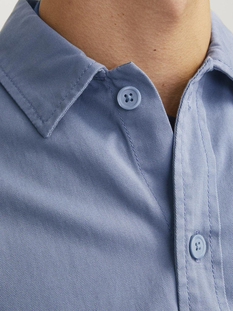 Men's Collective Zac Overshirt Long Sleeve-Flint Stone-Collar View